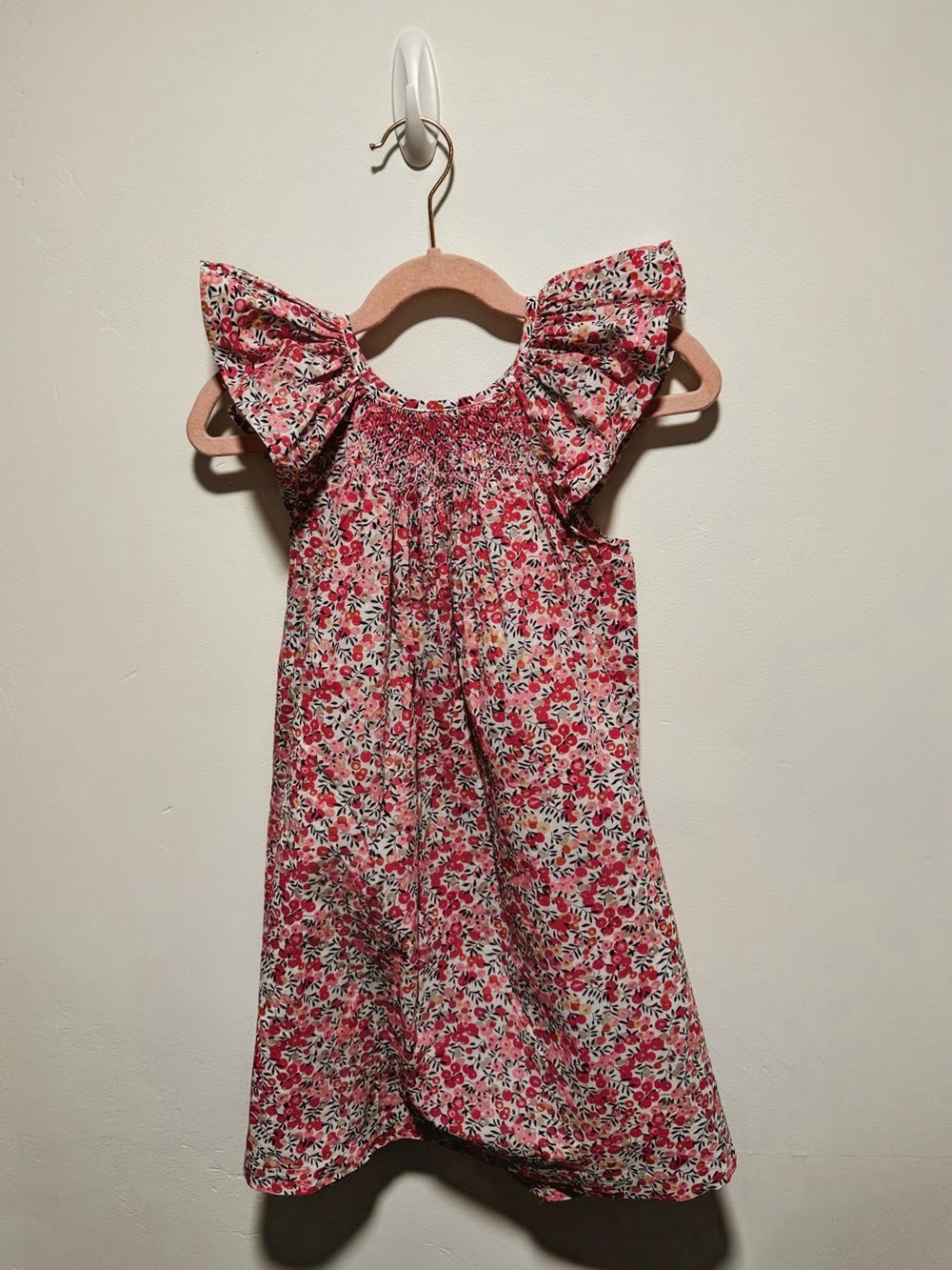 Simplee Toddler Smocked Summer Short Sleeve Dresses Floral Print Sundress Dress